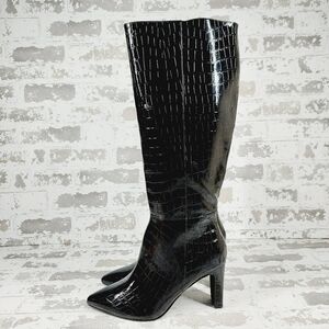 New Chinese Laundry Evanna Croc Print Zip Up Tall Knee High Boots M262